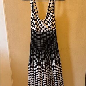 Calvin Klein Black and White Backless Dress